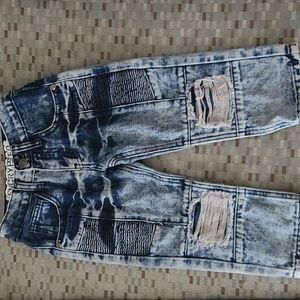 Boys 2T Encrypted Acid Wash Blue Jeans
